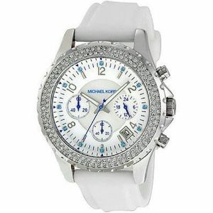 🔹 MK Silicone Watch with Blue Stones 🔹